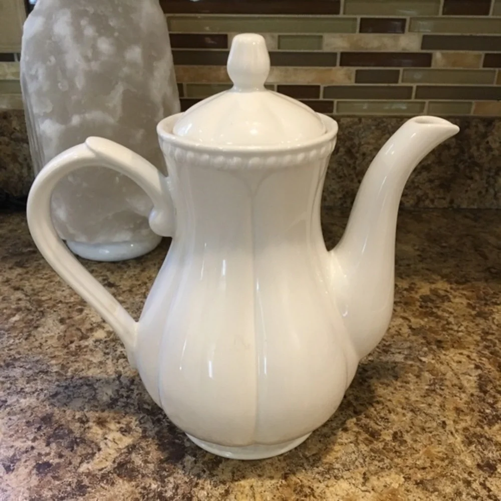 Vintage Churchill Teapot Made in England Tall White Teapot